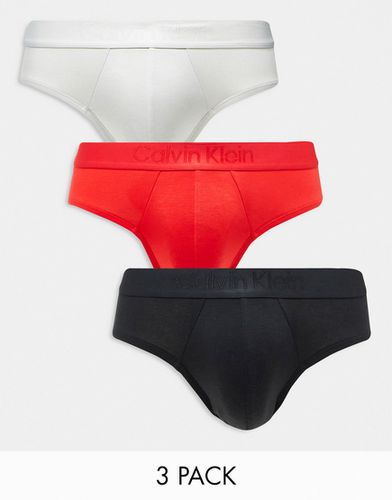 Lot de 3 slips - Noir/blanc/rouge - Calvin Klein - Modalova
