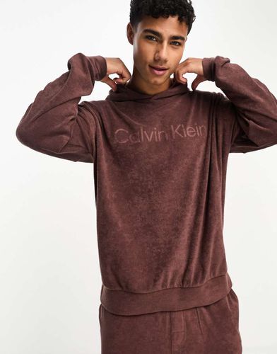 Sweat à capuche confortable en tissu éponge - Acajou profond - Acajou profond - Calvin Klein - Modalova