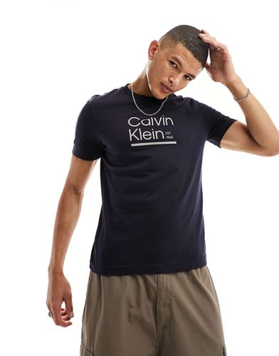 T-shirt à logo linéaire contrastant - Calvin Klein - Modalova
