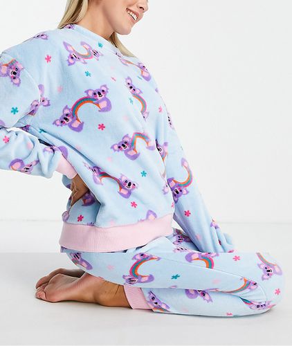 Ensemble de pyjama en polaire à imprimés koala et arc-en-ciel - Chelsea Peers - Modalova