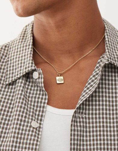 Collier chane avec pendentif carr  motif ail omniscient - Classics 77 - Modalova