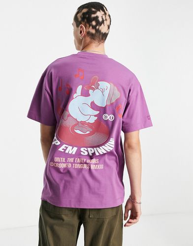 T-shirt à imprimé Keep em spinning » - Crooked Tongues - Modalova