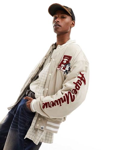 AAPE By A Bathing Ape - Veste teddy universitaire - Beige - Aape By A Bathing Ape® - Modalova