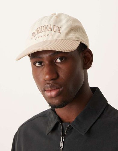 Casquette de baseball dad en velours côtelé avec inscription Bordeaux » - Beige - Abercrombie & Fitch - Modalova