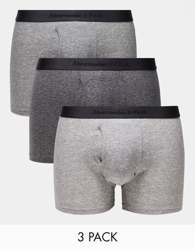 Lot de 3 boxers avec taille à logo ton sur ton - Noir/gris - Abercrombie & Fitch - Modalova