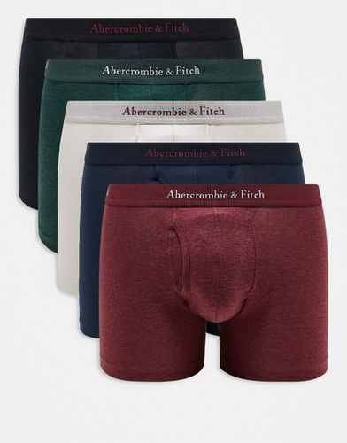 Lot de 5 boxers avec taille contrastante à logo ton sur ton - Abercrombie & Fitch - Modalova