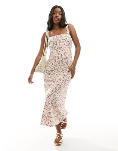 Robe longue à fleurs - Blanc et rouge - Abercrombie & Fitch - Modalova