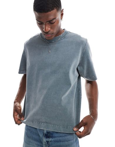 T-shirt court coupe carrée à manches courtes - Anthracite délavé - Abercrombie & Fitch - Modalova