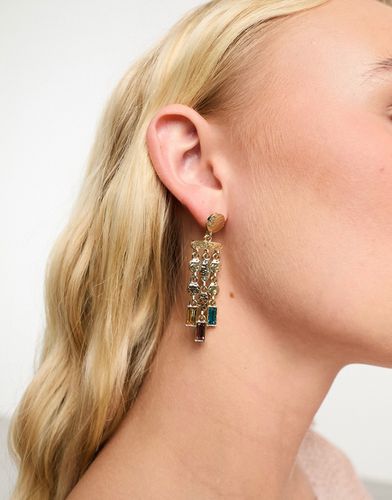 Boucles d'oreilles pendantes avec franges en métal martelé - Accessorize - Modalova