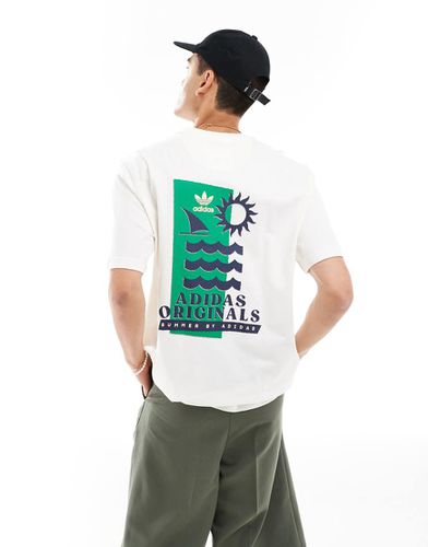 T-shirt à imprimé vagues au dos - cassé - Adidas Originals - Modalova