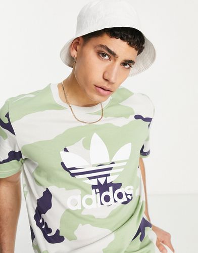 T-shirt à imprimé camouflage Magic avec grand logo - Citron vert - Adidas Originals - Modalova