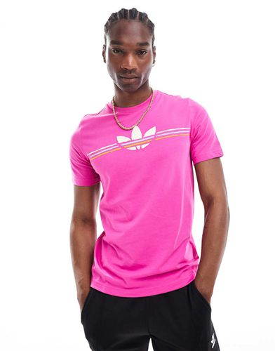 T-shirt avec logo style années 80 - Fuchsia - Adidas Originals - Modalova