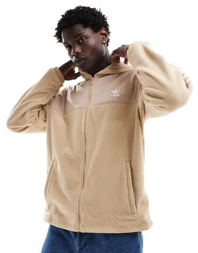 Adicolor - Sweat à capuche en polaire à 3 bandes - Beige - Adidas Originals - Modalova