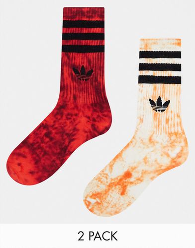 Lot de 2 paires de chaussettes effet tie-dye - Rouge/orange - Adidas Originals - Modalova