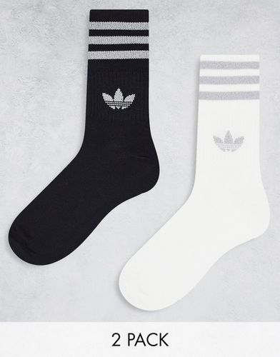 Lot de 2 paires de chaussettes motif trèfle - Noir et - Adidas Originals - Modalova