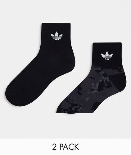 Lot de 2 paires de socquettes - Noir/imprimé camouflage - Adidas Originals - Modalova