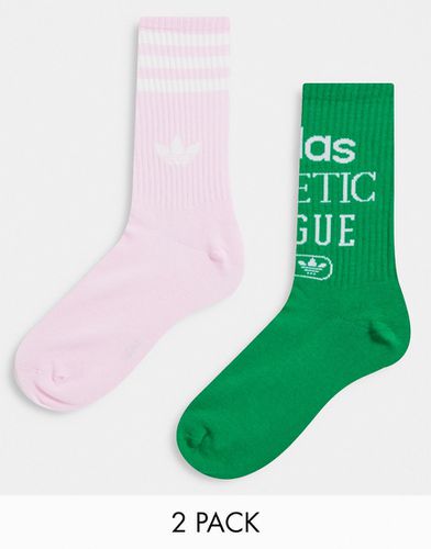 Retro Luxury - Lot de 2 paires de chaussettes - Vert et rose - adidas Originals - Modalova