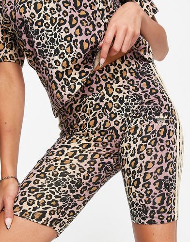 Short legging à imprimé léopard sur l'ensemble - Adidas Originals - Modalova