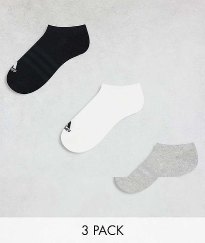 Adidas - Lot de 3 paires de chaussettes de sport - Noir, blanc et gris - Adidas Performance - Modalova