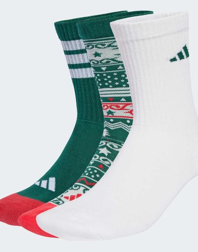 Lot de 3 paires de chaussettes  motif de Nol et logo adidas - universit/blanc/pur - Adidas Performance - Modalova