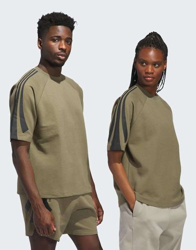 Sweat de basketball unisexe  manches courtes - Olive strata - Adidas Performance - Modalova