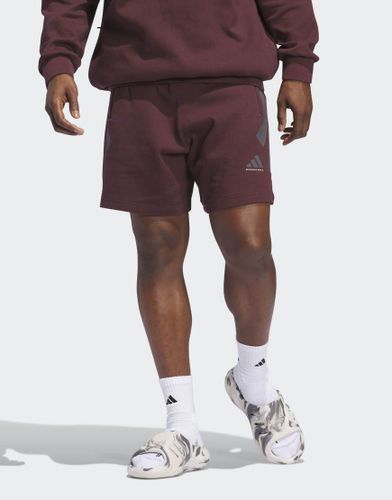 Spacer - Short unisexe style basketball - Rubis crpuscule et marron - Adidas Performance - Modalova