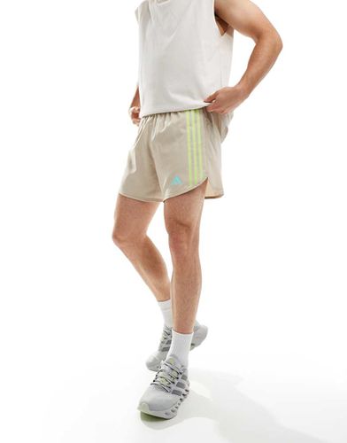 Adidas Running - Own the Run - Short à 3 bandes - Beige - Adidas Performance - Modalova