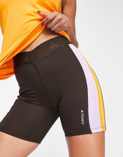 Adidas Training - Techfit - Short legging à taille haute color block - , orange et violet - Adidas Performance - Modalova