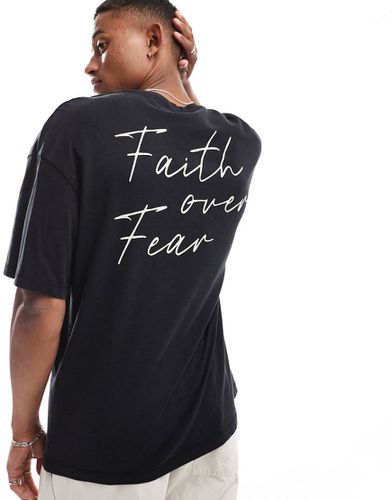 T-shirt avec imprimé Faith Over Fear » au dos - Adpt - Modalova