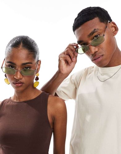 Noah - Lunettes de soleil rectangulaire en mtal - Gris acier mat - A.kjaerbede - Modalova