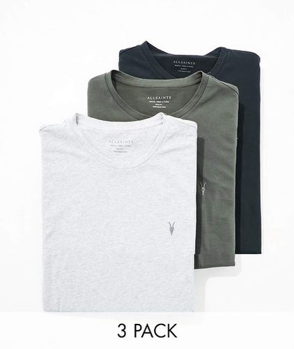 Brace - Lot de 3 t-shirts en coton brossé - Multicolore - Allsaints - Modalova