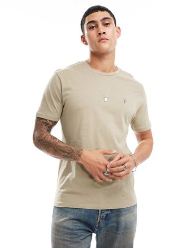 Brace - T-shirt en coton brossé - Taupe - Allsaints - Modalova