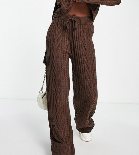 Pantalon d'ensemble ample en maille torsadée - Chocolat - Asyou - Modalova