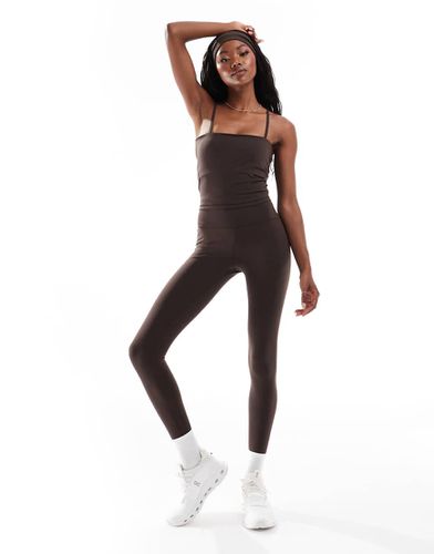 Legging de gym doux au toucher à taille haute et surpiqûres - Chocolat amer - Asos 4505 - Modalova