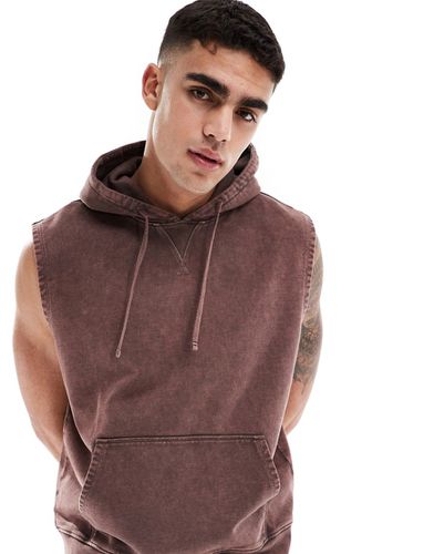 Sweat à capuche de sport sans manches oversize à séchage rapide - Marron délavé - Asos 4505 - Modalova