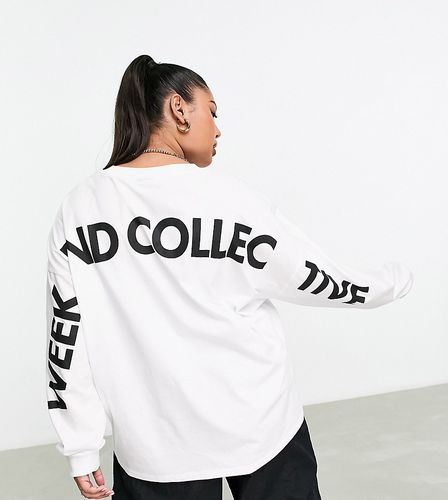 Curve - T-shirt oversize à manches longues avec logo au dos - Asos Weekend Collective - Modalova