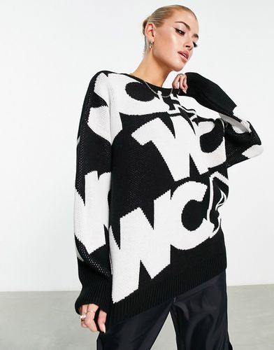 ASOS - Weekend Collective - Pull oversize avec logo tricoté - Noir et blanc - Asos Weekend Collective - Modalova