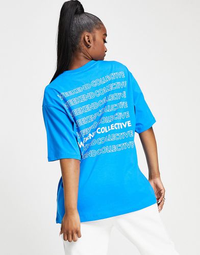 ASOS - Weekend Collective - T-shirt oversize avec logo superposé - vif - ASOS Weekend Collective - Modalova