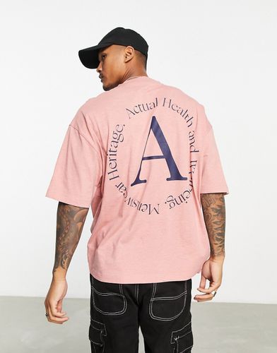 ASOS Actual - T-shirt oversize avec logo circulaire - chiné - Asos Design - Modalova