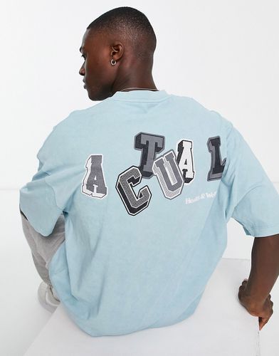 ASOS Actual - T-shirt oversize avec logo sur le devant - Bleu délavé - Asos Design - Modalova