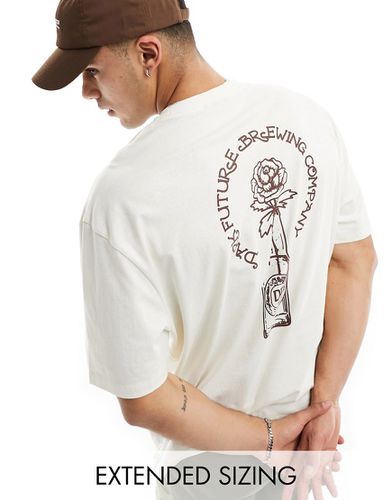 ASOS Dark Future - T-shirt oversize avec imprimé bouteille au dos - Blanc cassé - Asos Design - Modalova