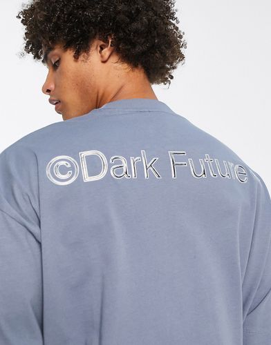 ASOS - Dark Future - T-shirt oversize avec logo en 3D effet métal - ardoise - Asos Design - Modalova