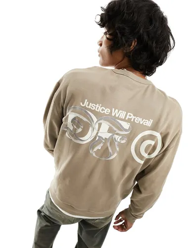 ASOS - Dark Future - Sweat-shirt oversize avec imprimé - Marron - Asos Dark Future - Modalova