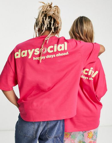 ASOS Daysocial - T-shirt unisexe oversize avec logo contrastant à l'avant et au dos - Asos Design - Modalova