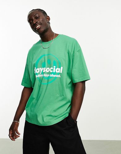 ASOS Daysocial - T-shirt oversize avec logo imprimé sur le devant - Asos Design - Modalova