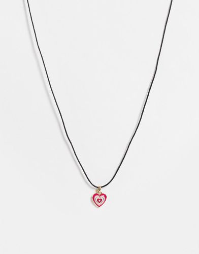 Collier avec cordon et pendentif caur - Asos Design - Modalova