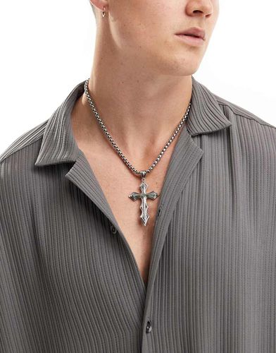 Collier avec grande croix effet fondu - Asos Design - Modalova