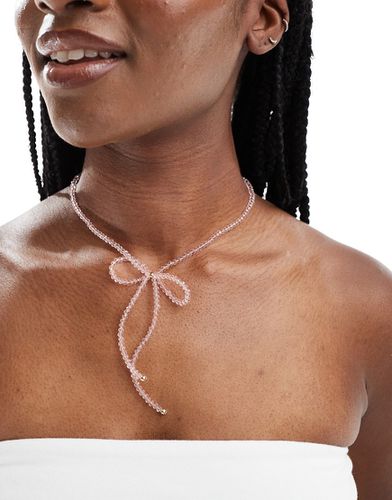 Collier court avec naud et perles facettées - Asos Design - Modalova