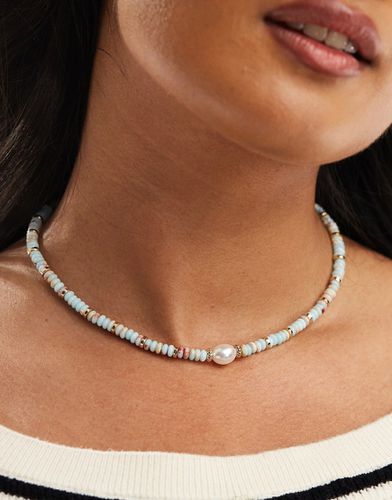 Collier court orné de perles et perle nacrée - Asos Design - Modalova