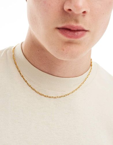 Collier en acier inoxydable étanche avec maillons torsadés texturés - Asos Design - Modalova